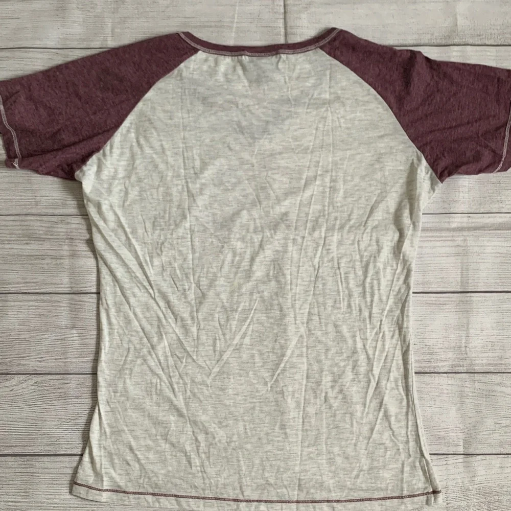 Women's Mt. Tremblant Canadian Heritage Tee - Heather Cream and Burgundy